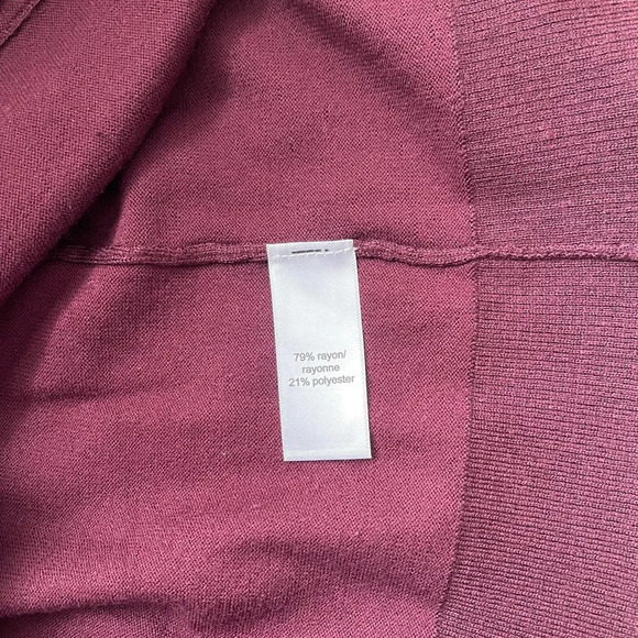 Maurices Burgundy Blouson Sleeve Open Front Cardigan Small Women’s - Picture 10 of 11